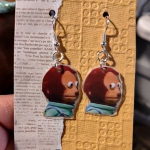 Funny sideye monkey meme earrings perfect for a good laugh